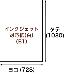 インクジェット対応紙（白）　ヨコ210mmxタテ297mm